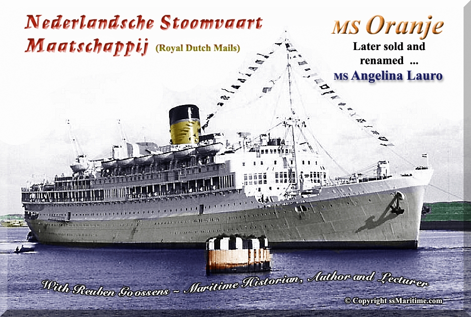 #php.01937 Photo SS ORANJE NETHERLAND LINE 1950 PAQUEBOT CRUISE SHIP 