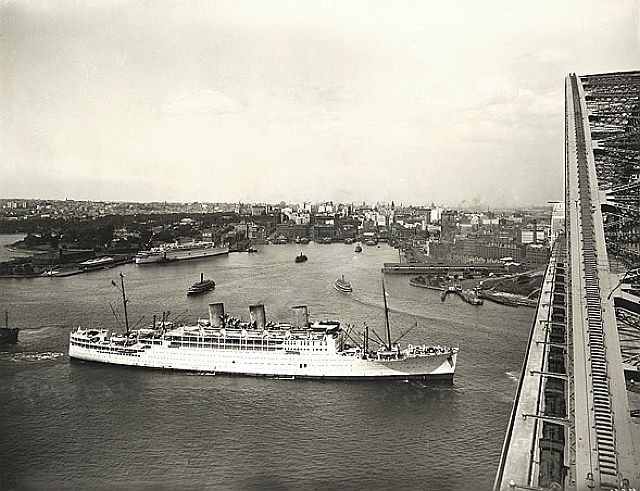 ca 1935 SS MARIPOSA Australia Ship Photo Sydney 